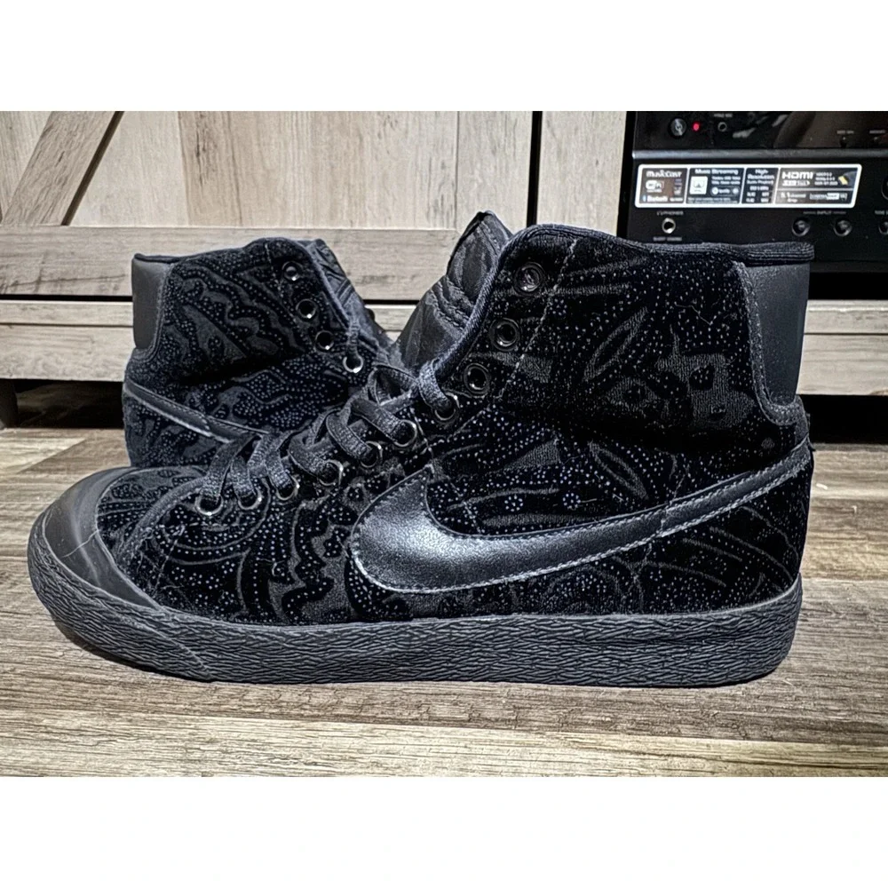 Nike‎ All Court Hi-Top 316482-001 Women's Size 9 Black Rare Shoes Sneakers Suede